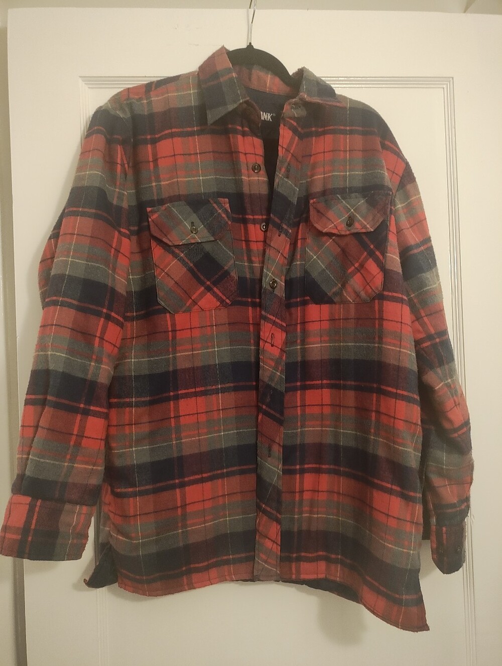 Big Yank Quilted Flannel Shirt Jacket Men's M Red Plaid Lined Workwear